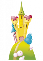 Stickers chateau enchant� sur sa colline