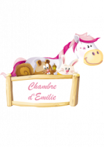 Stickers cheval blanc pour porte