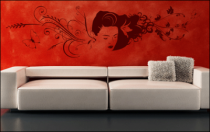 Le stickers  chevelure �vasion fleurs pour d�corer l\'int�rieur