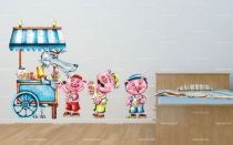 stickers cochon plage