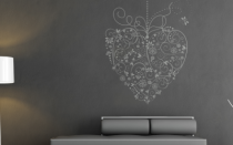 Le stickers coeur au noeud suspendu pour d�corer l\'int�rieur