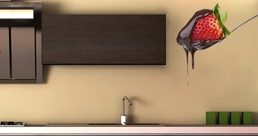 stickers fraise coulis de chocolat