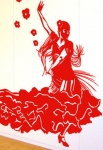 Ambiance espagnole avec ce stickers mural d'une danseuse de flamenco