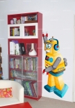 stickers d�co enfants. Porteur le robot, un sticker imprim� sur adh�sif d�coup� � la forme.