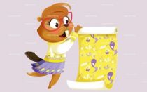 Le stickers d�coratrice castor pour d�corer la chambre des enfants sur le th�me de la montagne