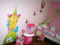 Stickers deux lapinous en montgolfi�re