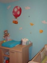 Stickers deux lapinous en montgolfi�re