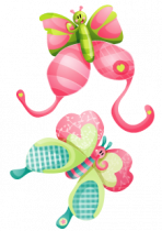 Stickers deux papillons roses