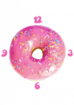 Stickers donut horloge