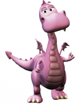 Stickers Dragon rose imprim� sur adh�sif blanc avec d�coupe � la forme. Les dragons adh�sifs sont parfaits pour la d�coration de la chambre de vos enfants.