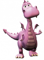 Stickers Dragon rose imprim� sur adh�sif blanc avec d�coupe � la forme. Les dragons adh�sifs sont parfaits pour la d�coration de la chambre de vos enfants.