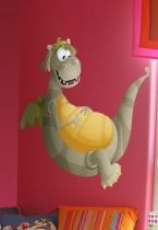 stickers dragon. Dragon vert imprim� sur adh�sif et d�coup� � la forme. Sticker mural id�al pour d�corer la chambre de vos enfants