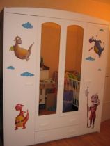 stickers 3 dragons pour d�corer une chambre de chevalier en vente sur Idzif.com