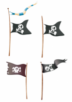 Stickers drapeaux pirates pour une d�coration de chambre enfant