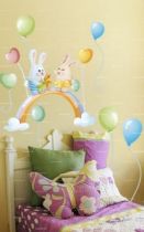 stickers lapins arc en ciel