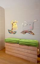 Stickers enfant rhinoc�ros et girafe