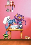 stickers chien chat cuisiniers