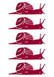 Stickers escargots. 5 Stickers escargots d�coup�s � la forme dans vinyle de couleur unie.