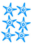 stickers �toiles de mer. 6 stickers �toiles de mer d�coup�es �  la forme dans vinyle de couleur unie. D�coration r�alis� par une de nos cliente. Les vagues et le petit mousse ont �t� peint � la main. Les poissons, les �toiles de mer, les tortues et le b�teau sont des stickers de notre catalogue. Bravo pour ce d�cor.