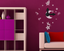 Le stickers f�e horloge �toile pour d�corer l\'int�rieur sur le th�me des f�es