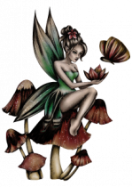 Stickers f�e sur champignons