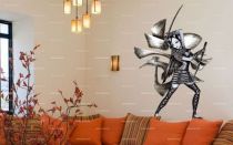 Stickers femme aux sabres