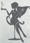 stickers femme cafe