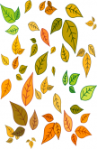 Stickers feuilles d'automne. Planche de stickers deco feuilles qui completera parfaitement l'arbre du m�me univers