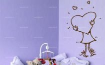 stickers fille au coeur