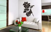 stickers fleur. Charlotte, un stickers fleur d�coup� � la forme dans un vinyle adh�sif de couleur unie. A vous de choisir la taille de votre stickers fleur pour personnaliser votre d�coration murale.