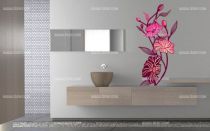 stickers muraux fleurs rose