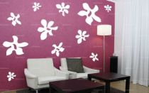 Sticker \"planche fleurs\" d�coup� � la forme dans vinyle de couleur unie. Ce visuel habillera vos murs de mani�res originale. Cr�ation Maltin