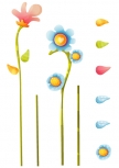 Stickers d�coratifs enfants deux fleurs g�antes imprim�s sur adh�sifs d�coup�s � la forme. Vous pouvez choisir la longueur de vos fleurs gr�ce aux deux �l�ments compl�mentaires.