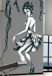 stickers danseuse cancan cabaret