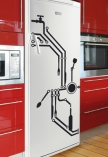 Stickers frigo : Circuit imprim�. D�coration de frigidaire r�alis�e en adh�sif sur mesure, � vous de choisir la couleur qui s'accordera le mieux � votre int�rieur de cuisine. Con�u pour aller sur un mod�le de 600 de large par 1600 de haut
