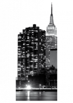 Sticker frigo New York Building. D�coration de frigidaire r�alis�e en vinyle adh�sif imprim� avec d�coupe � la forme. Sticker id�al pour rendre son frigo unique et lui donner un c�t� original.