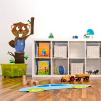 Le stickers gar�on castor pour d�corer la chambre des enfants sur le th�me de la montagne