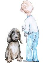 Stickers garcon et le chien