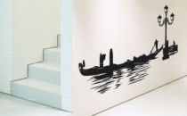 Stickers gondole de Venise pour voyager en Italie sans bouger de sa maison. Un d�cor mural pour tout le pan de mur