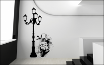 Le stickers g�ant lampadaire et scooter pour d�corer en grand format