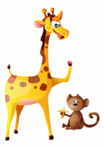 Stickers girafe et singe