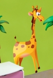 stickers girafe. Jonquille la girafe, un sticker d�coratif pour enfant imprim� sur adh�sif d�coup� � la forme.