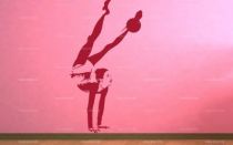Stickers gymnaste ballon