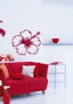 Stickers Hibiscus d�coup� � la forme dans vinyle adh�sif, id�al pour d�corer un salon ou la chambre d'un ado.