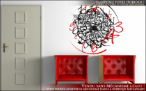 Le stickers horloge anarchie calligraphique pour une d�coration originale et pratique