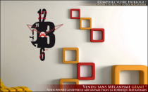 Le stickers horloge impact chiffres pour une d�coration originale et pratique