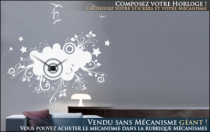 Le stickers horloge nuage et oiseaux pour une d�coration originale et pratique