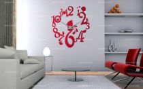 Stickers horloge oiseaux