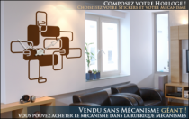 Le stickers horloge r�tro rectangles pour une d�coration originale et pratique