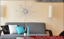 Le stickers horloge soleil zig zag pour une d�coration originale et pratique